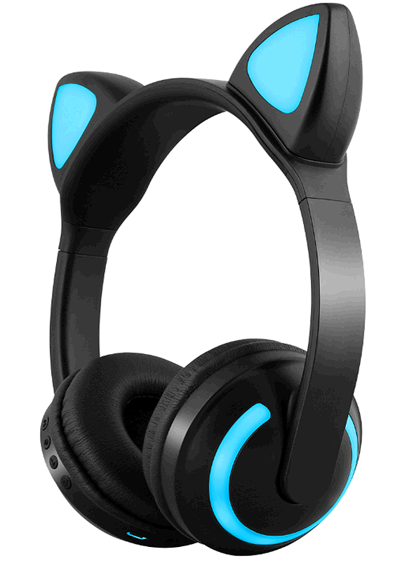 Wireless-Bluetooth-Cat-Ear-Headphone-with-7-Colors-LED-Light-Flashin-blue