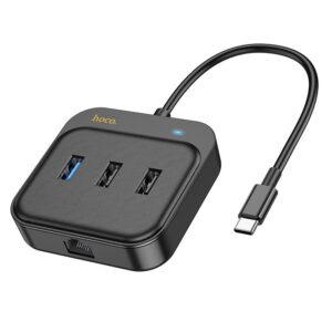 HOCO - HB37 adapter HUB 6in1 Type C to HDTV + RJ45 + USB3.0 + USB2.0 x2 + PD100W Multiport 0,2m